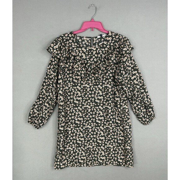 Michelle McDowell Dress Womens Large Green Ditsy Floral Ruffle Boho Cottage Fem - Picture 1 of 13